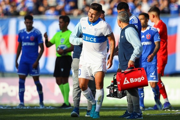 Todo apunta a que lo del Pinares se trata de un desgarro, lo que lo descarta inmediatamente del clásico del domingo en el Monumental. | Foto: Agencia UNO.