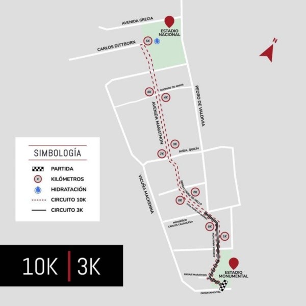 Trayecto de la corrida familiar del CSyD Colo Colo | Imagen: CSD Colo Colo