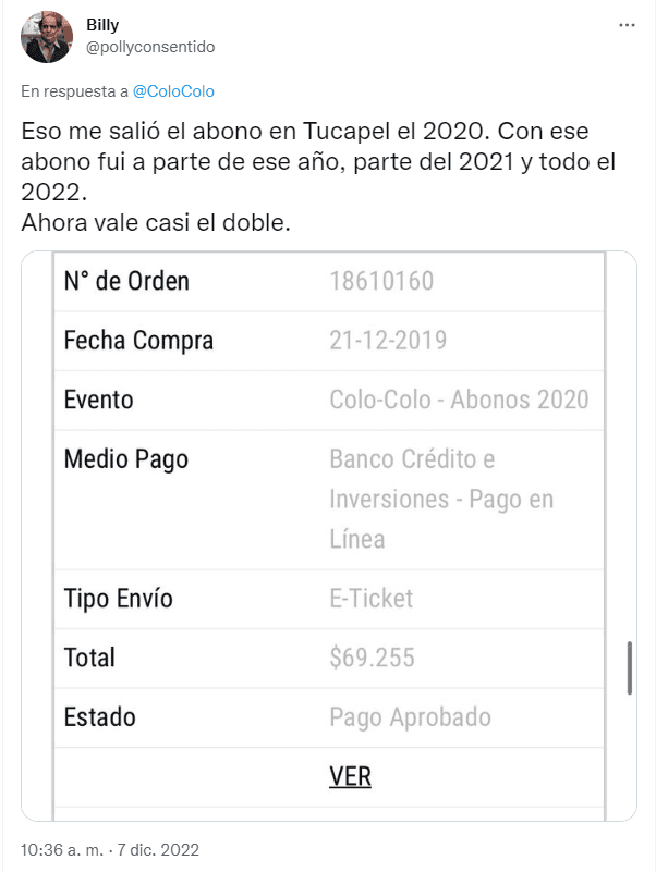 Hinchas de Colo Colo reaccionan al precio de los abonos.