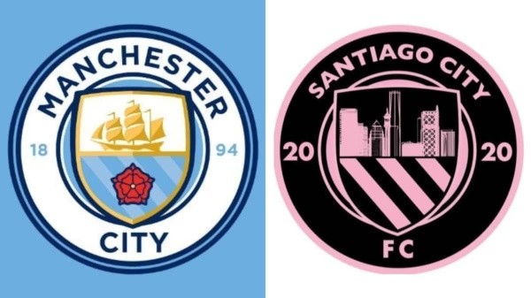 Los escudos del Manchester y Santiago City